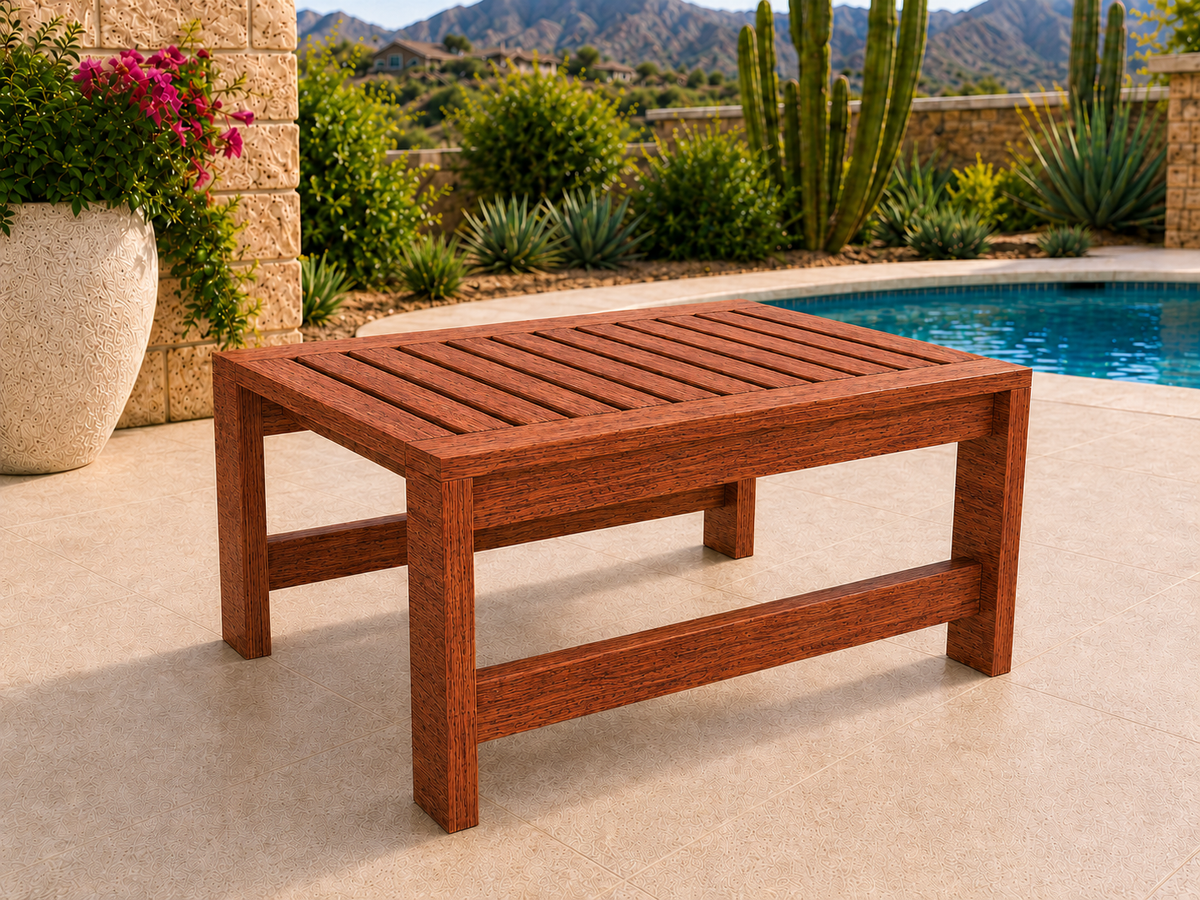 36-inch Classic Coffee Table in Sapele Ribbon with Natural Satin finish