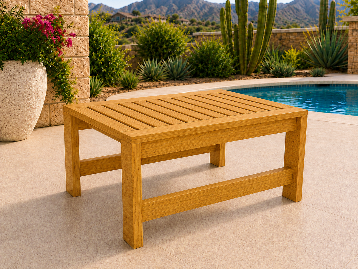 36-inch Classic Coffee Table in Teak with Satin Clear finish