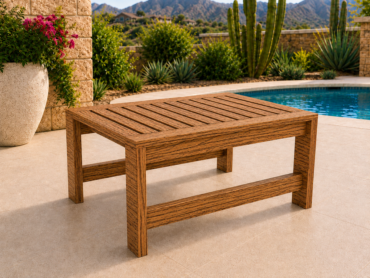 36-inch Classic Coffee Table in Zebrawood with Satin Clear finish