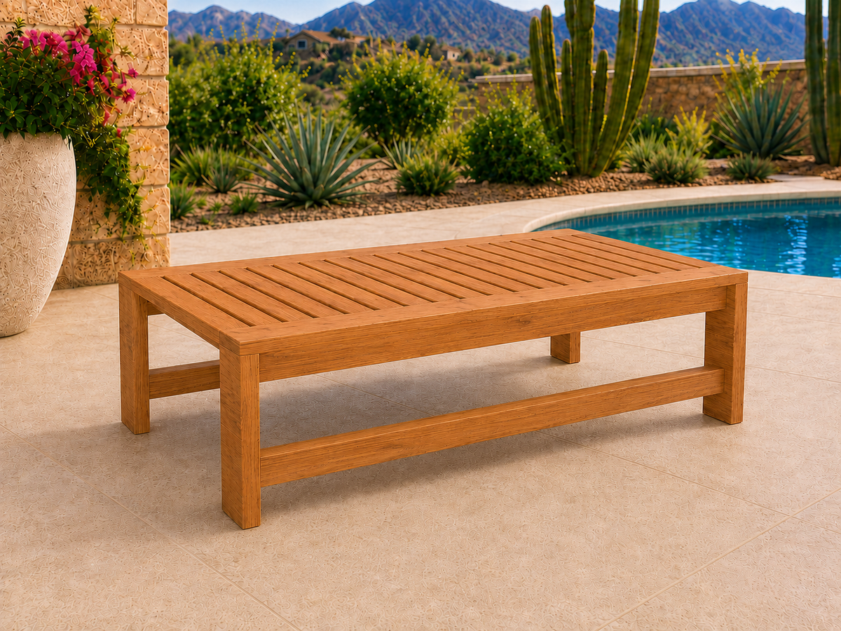 54-inch Classic Coffee Table in African Mahogany with Light Honey finish