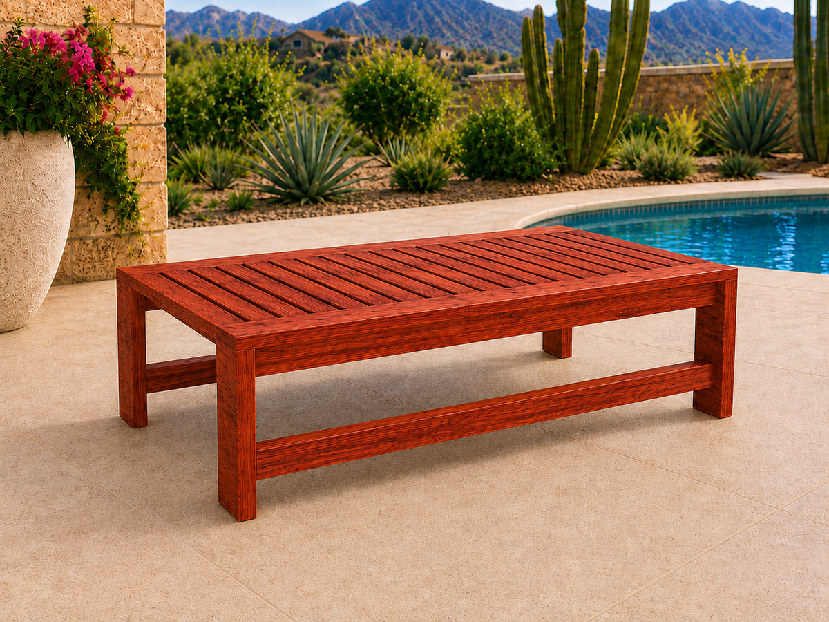 54-inch Classic Coffee Table in African Padauk with Satin Clear finish