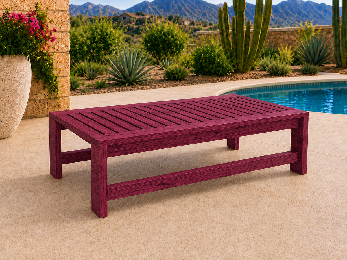 54-inch Classic Coffee Table in Purpleheart with UV Satin Clear finish
