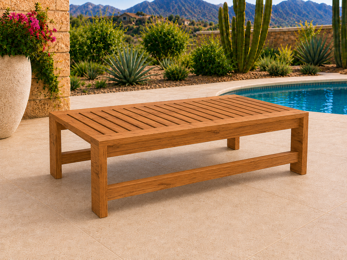 54-inch Classic Coffee Table in Red Oak with Canyon Honey finish