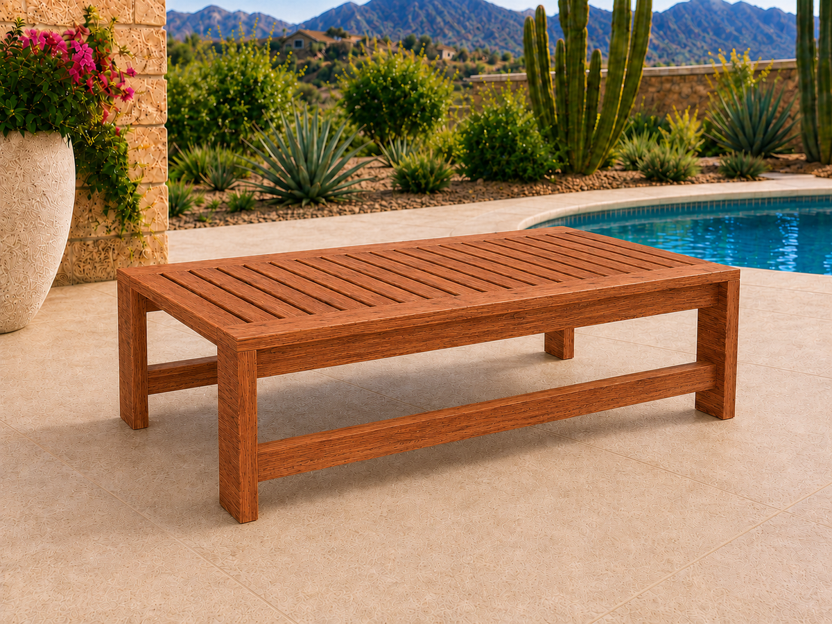 54-inch Classic Coffee Table in Sapele Ribbon with Natural Satin finish