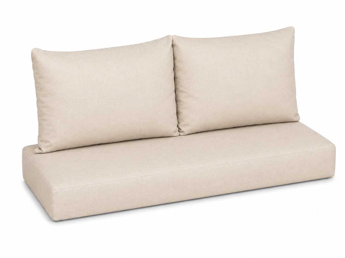 Classic Loveseat Sunbrella cushion set in Cast Pumice
