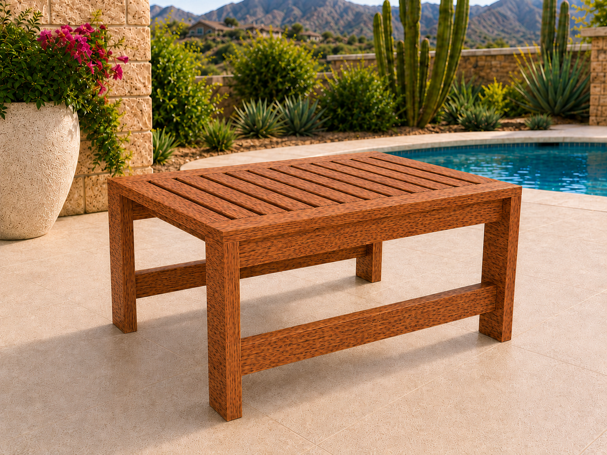 36-inch Classic Coffee Table in Leopardwood with Matte Clear finish