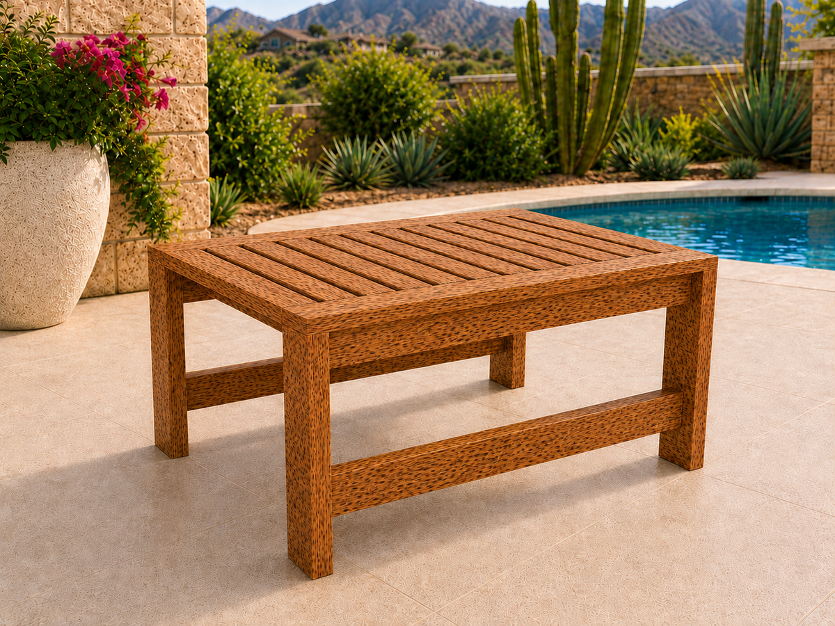36-inch Classic Coffee Table in Leopardwood with Satin Clear finish