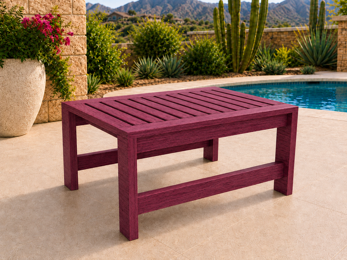 36-inch Classic Coffee Table in Purpleheart with UV Satin Clear finish