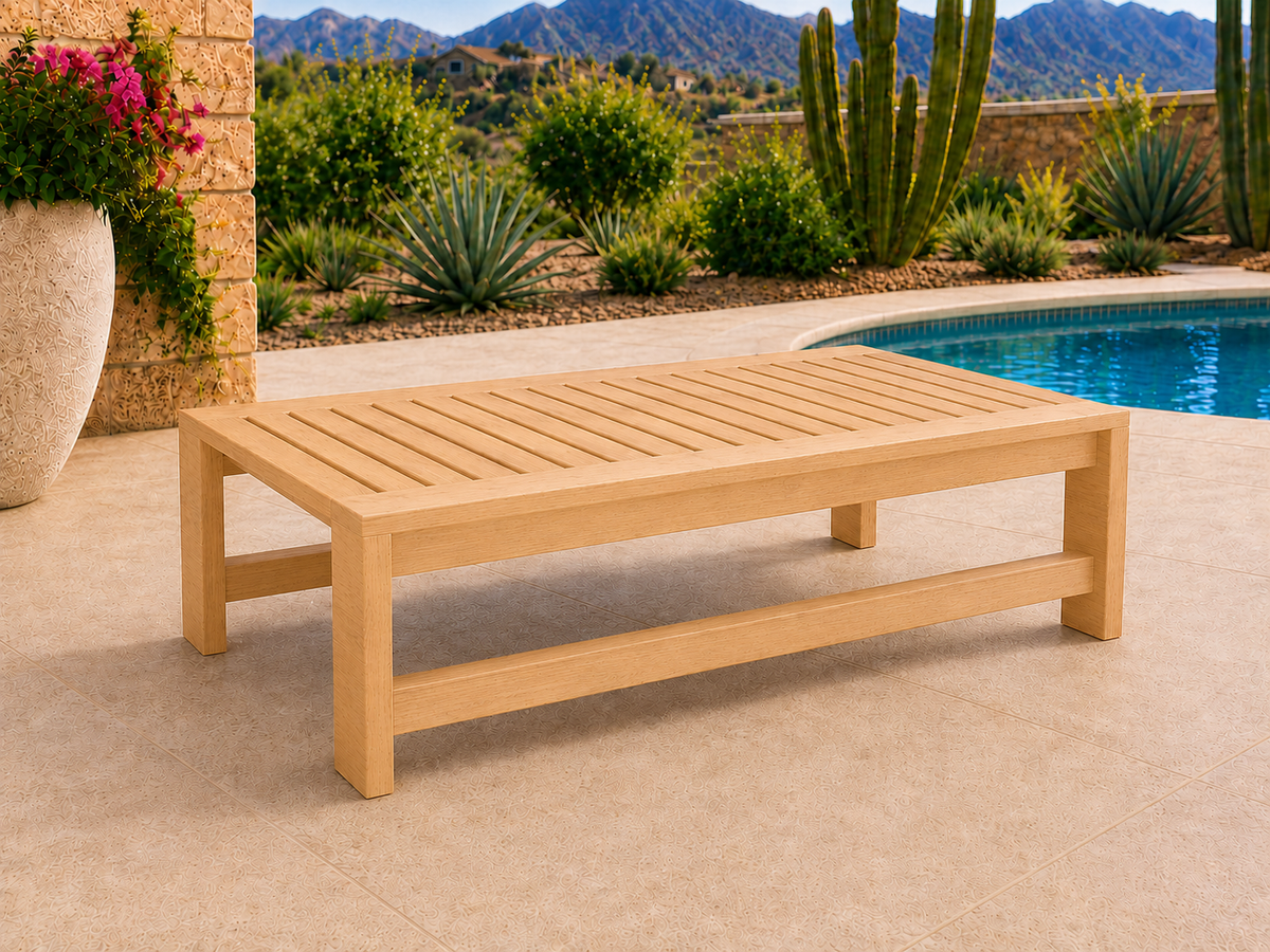 54-inch Classic Coffee Table in Hard White Maple with Ultra Light Honey finish