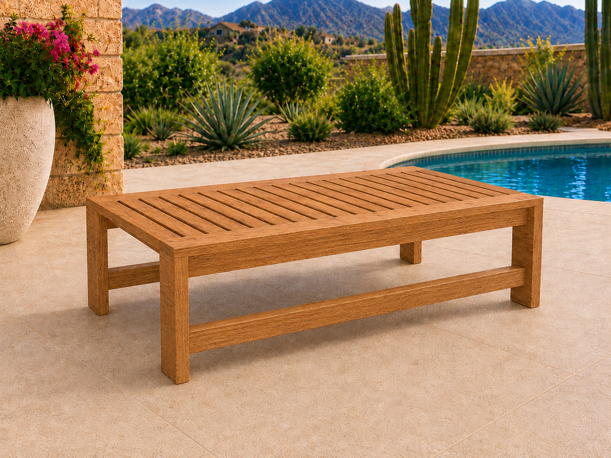 54-inch Classic Coffee Table in White Oak with Canyon Honey finish