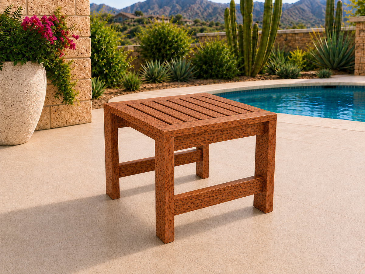 Classic End Table in Leopardwood with Matte Clear finish