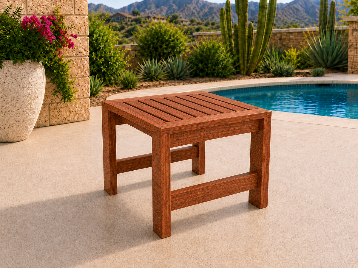 Classic End Table in Sapele Ribbon with Natural Satin finish